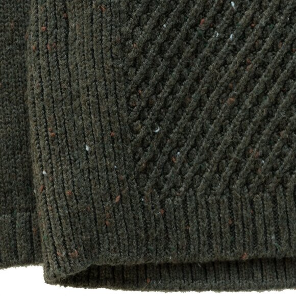 Talbots Mock Neck Sweater Olive Green Cable Knit Retro Mod'60s Neutral Pullover - Picture 8 of 13